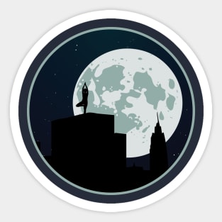 Moonlit Yoga Sticker